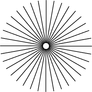 lines eminating from a small circle