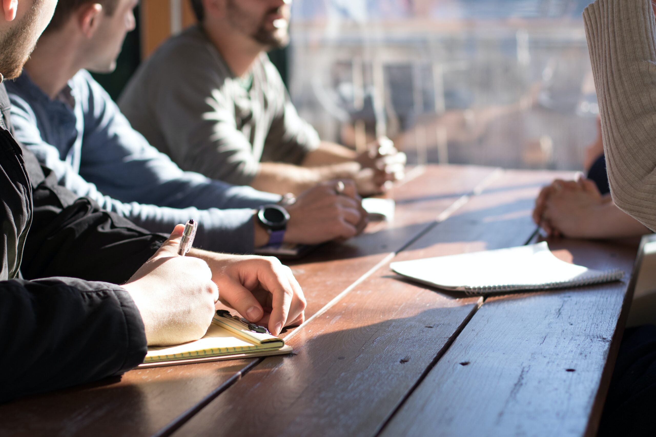 meeting round table taking notes